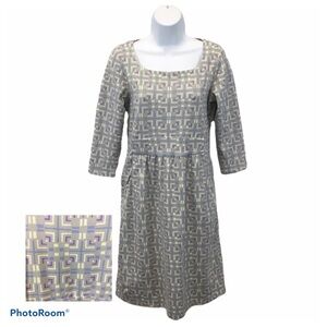 J. McLaughlin Geometric Square Print Catalina Cloth Dress